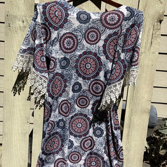 Cute S Boho Bell Sleeve Oversized  Dress - Picture 10 of 11